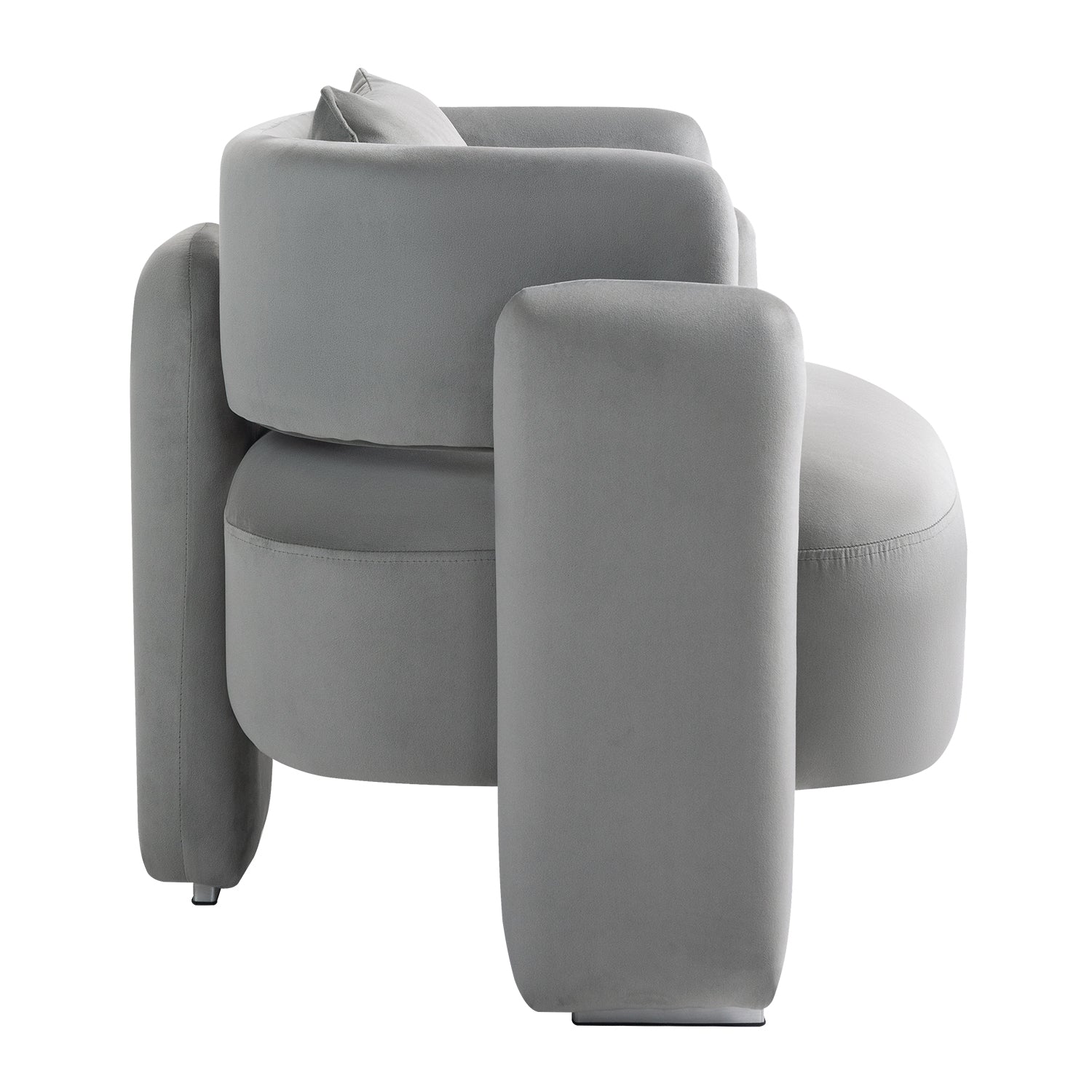 Modern design velvet lounge chair,single sofa with pillows for living room,bedroom(GREY) - Korvel