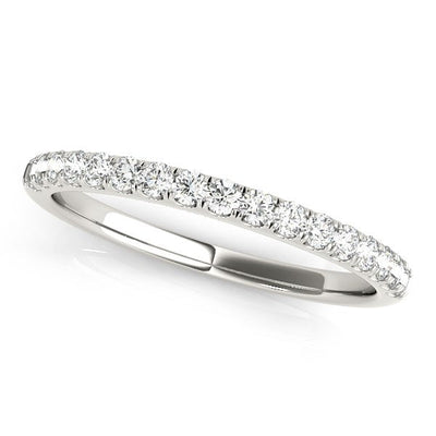 14k White Gold Diamond Scallop Setting Wedding Band