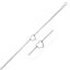 Bracelet de cheville en chaîne câble en or blanc 14k avec station en forme de cœur