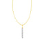 Elegant 14k Yellow Gold Bar Pendant with Diamonds