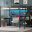 Full Size Loft Bed with L-shaped Desk and USB - Black