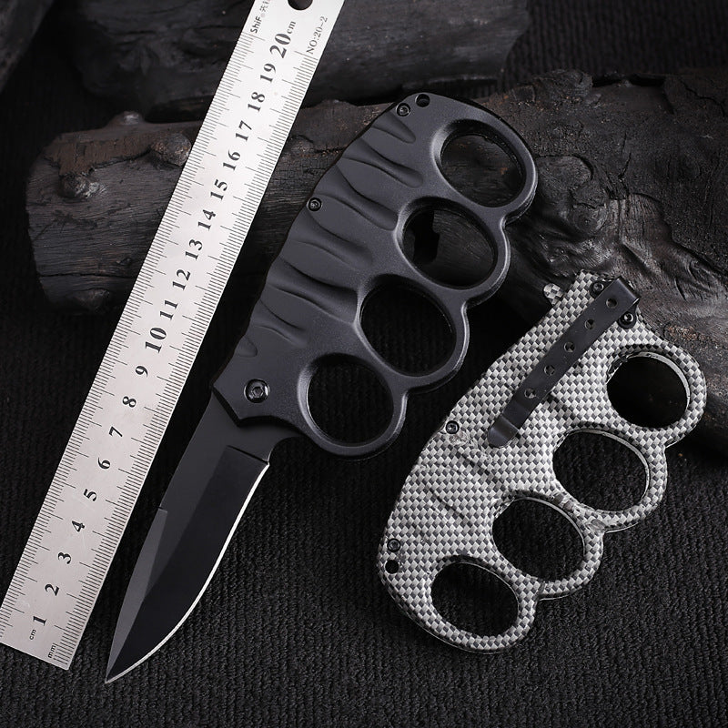 Outdoor Knife Stainless Steel Gloves Folding Knife Camping Defense Carry Knives Multifunctional Carbon Fiber Gloves Folding Knife - Korvel