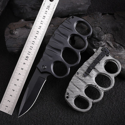 Outdoor Knife Stainless Steel Gloves Folding Knife Camping Defense Carry Knives Multifunctional Carbon Fiber Gloves Folding Knife - Korvel
