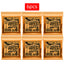 6 sets of Ernie Ball Slinky guitar strings (models 2003, 2215, 2223, 2221, nickel - wound) for electric & acoustic guitars - Korvel