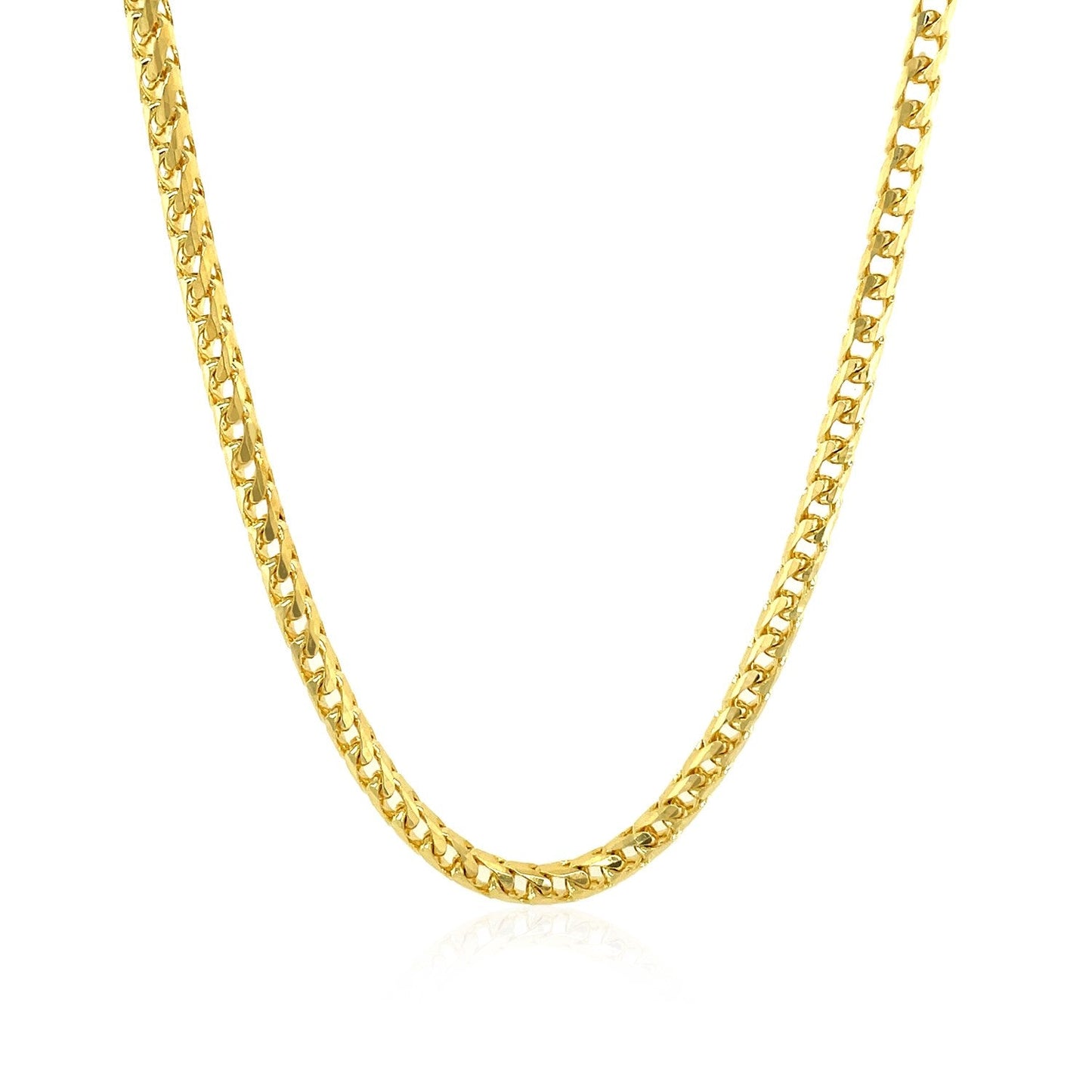 14k Yellow Gold Diamond Cut Round Franco Chain - 3.1mm