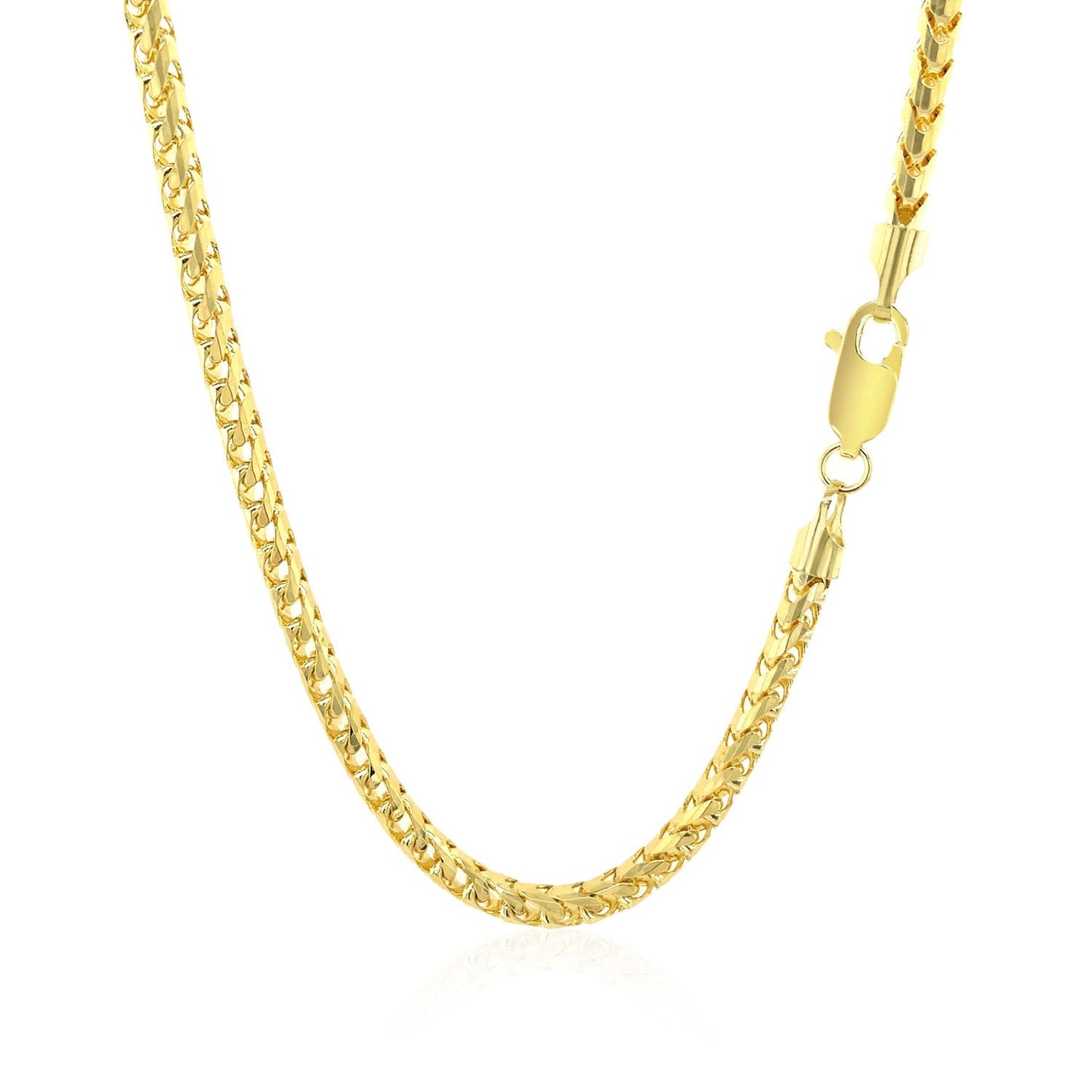 14k Yellow Gold Diamond Cut Round Franco Chain - 3.1mm