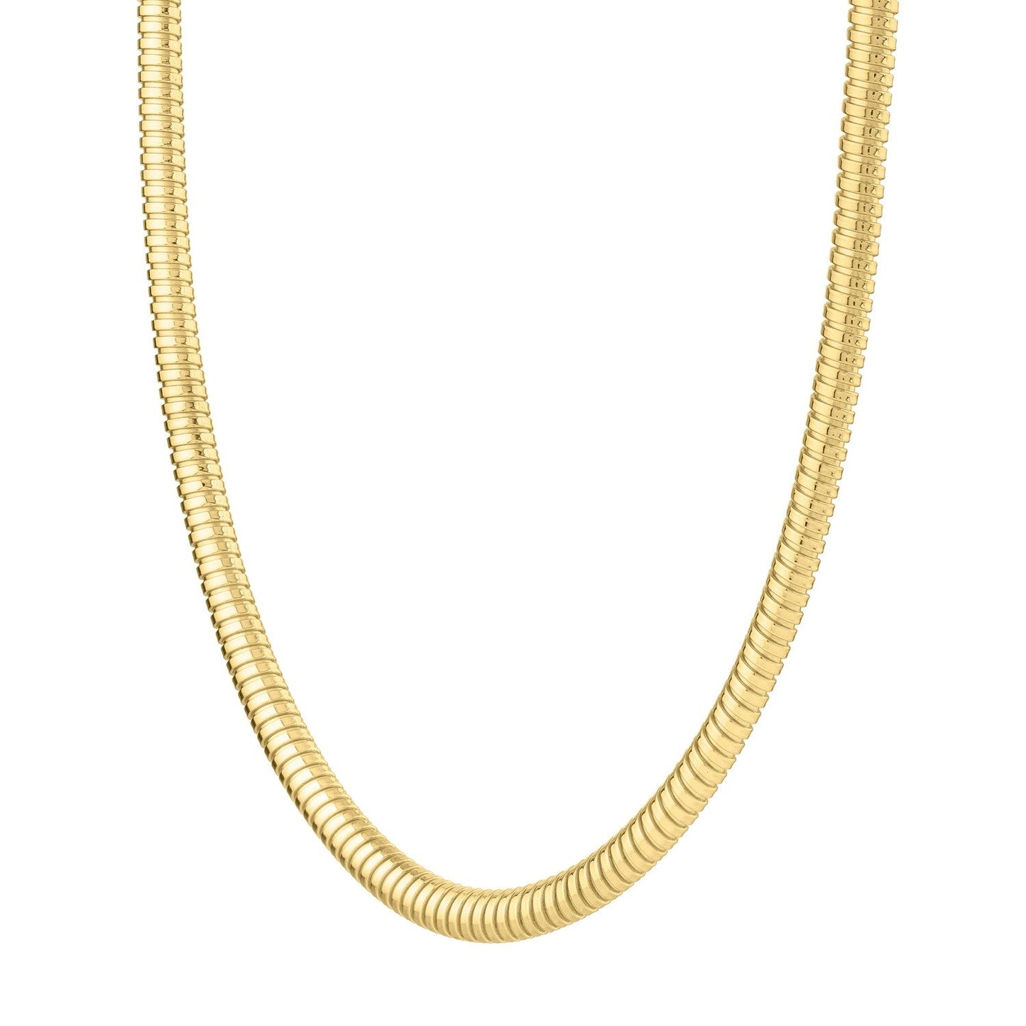 Elegant 14k Yellow Gold Tubogas Necklace - 5.00 mm