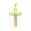 Pendentif croix en or bicolore 14k