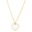 Collar de Pasta de Perla en Forma de Corazón de Oro Amarillo de 14k con Alto Pulido
