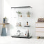 Three double door glass display cabinets with door frames, 49.3 inches * 31.7 inches * 14.3 inches, black - Korvel