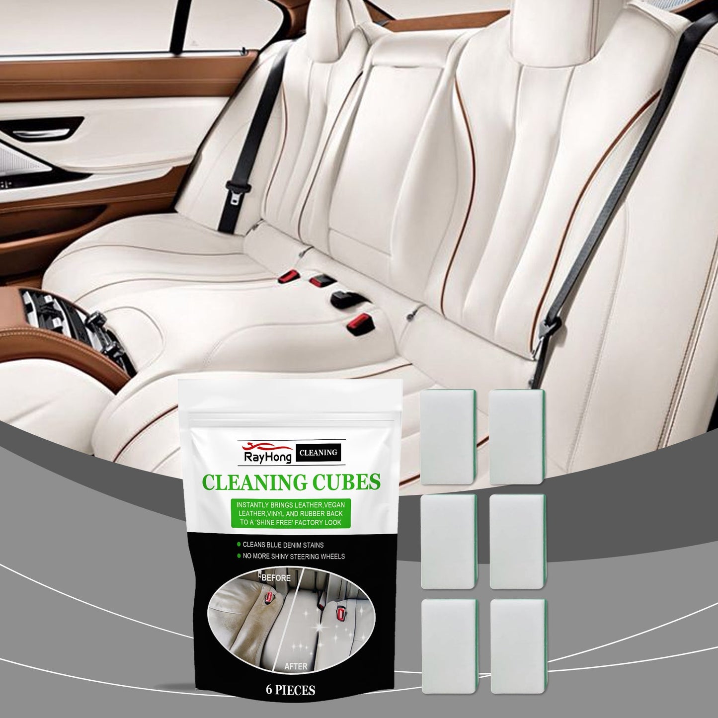 Premium Car Leather Cleaning Sponge for Luster Restoration