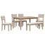 TREXM Classic and Traditional Style 6 - Piece Dining Set, Includes Dining Table, 4 Upholstered Chairs & Bench (Natural Wood Wash） - Korvel