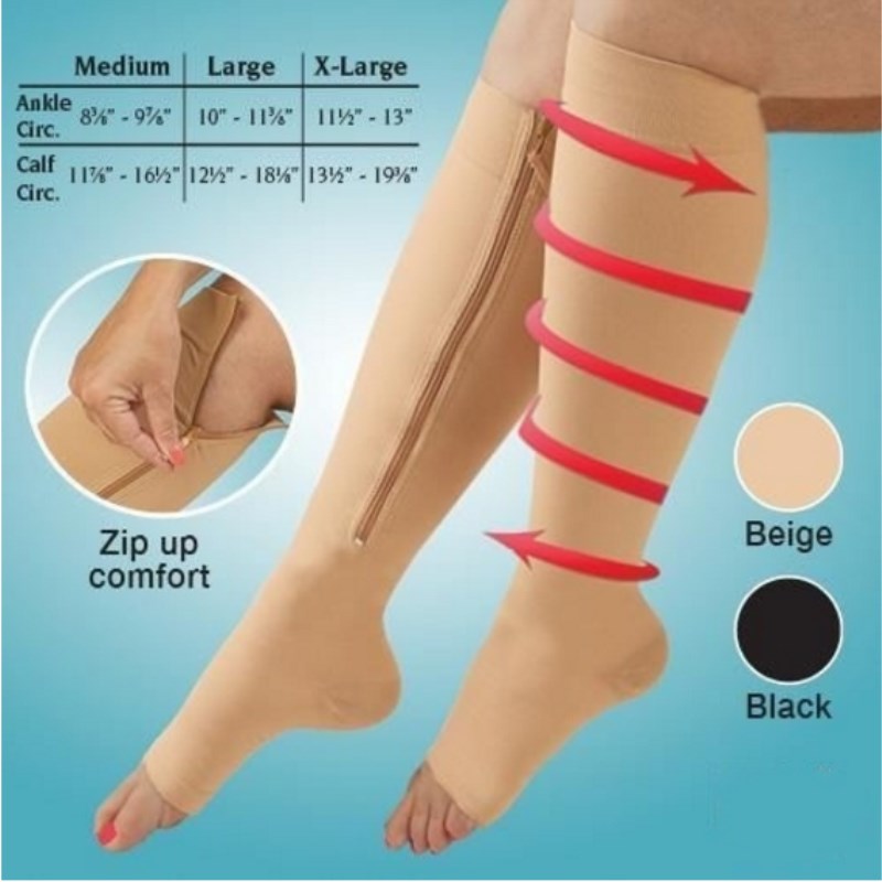 Calcetines de compresión unisex con cremallera - Delgados y elásticos