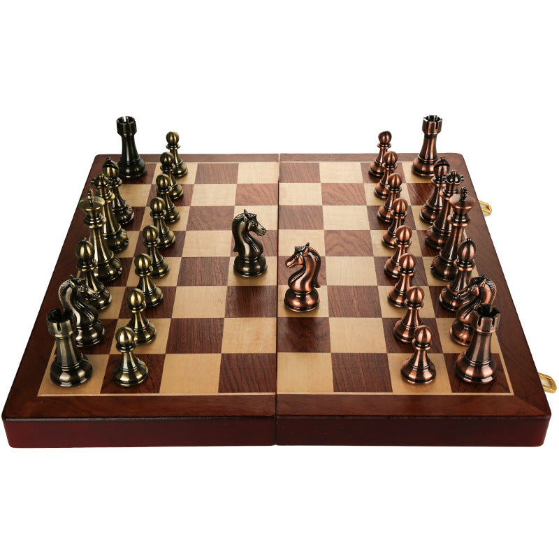 Premium Solid Wood Folding Chessboard with Oversized Pieces