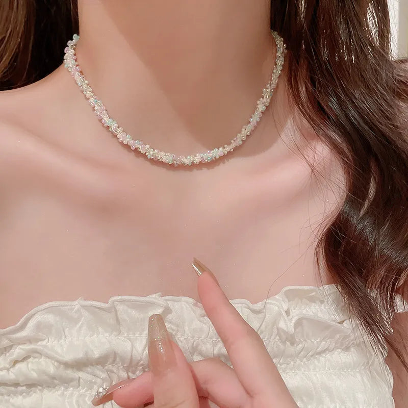 Titanium Steel Rice Bead Necklace - Korvel