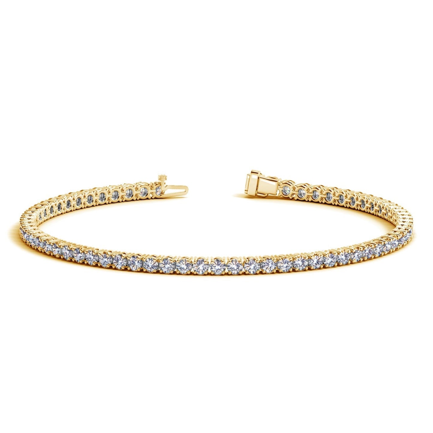 Bracelet de tennis en diamant cultivé en laboratoire en or jaune 14 carats