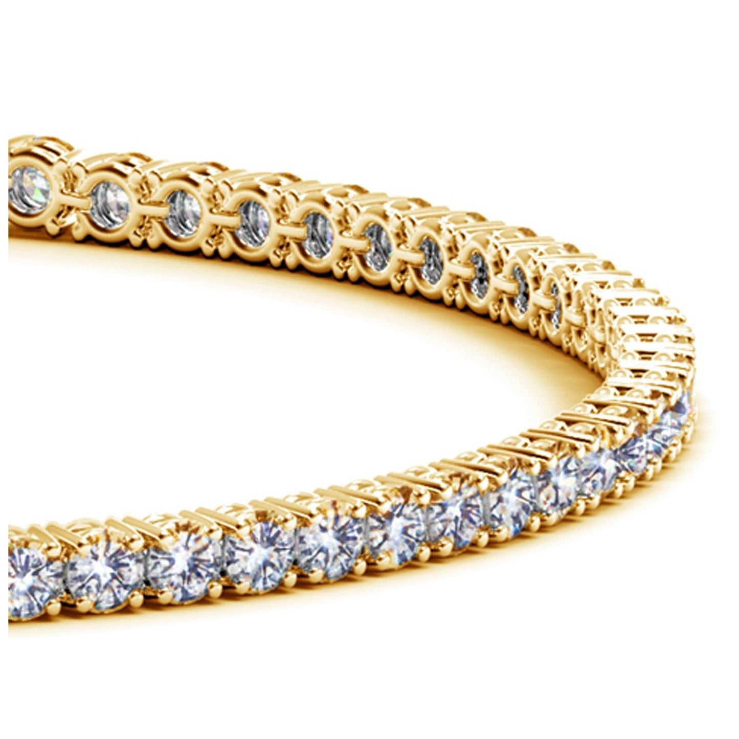 Bracelet de tennis en diamant cultivé en laboratoire en or jaune 14 carats
