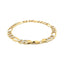 Pulsera Figaro Sólida Pavé de Dos Tonos en Oro Amarillo de 14K - 7.0mm