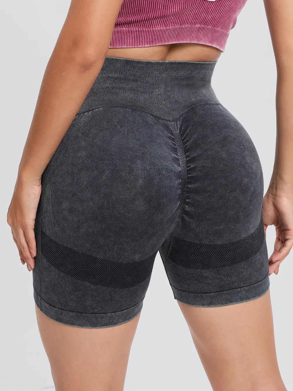 Shorts Actifs Taille Haute Lavés