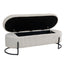 COOLMOR storage Ottoman chair with safety hinge and soft cushion fabric storage Ottoman stool (beige) - Korvel