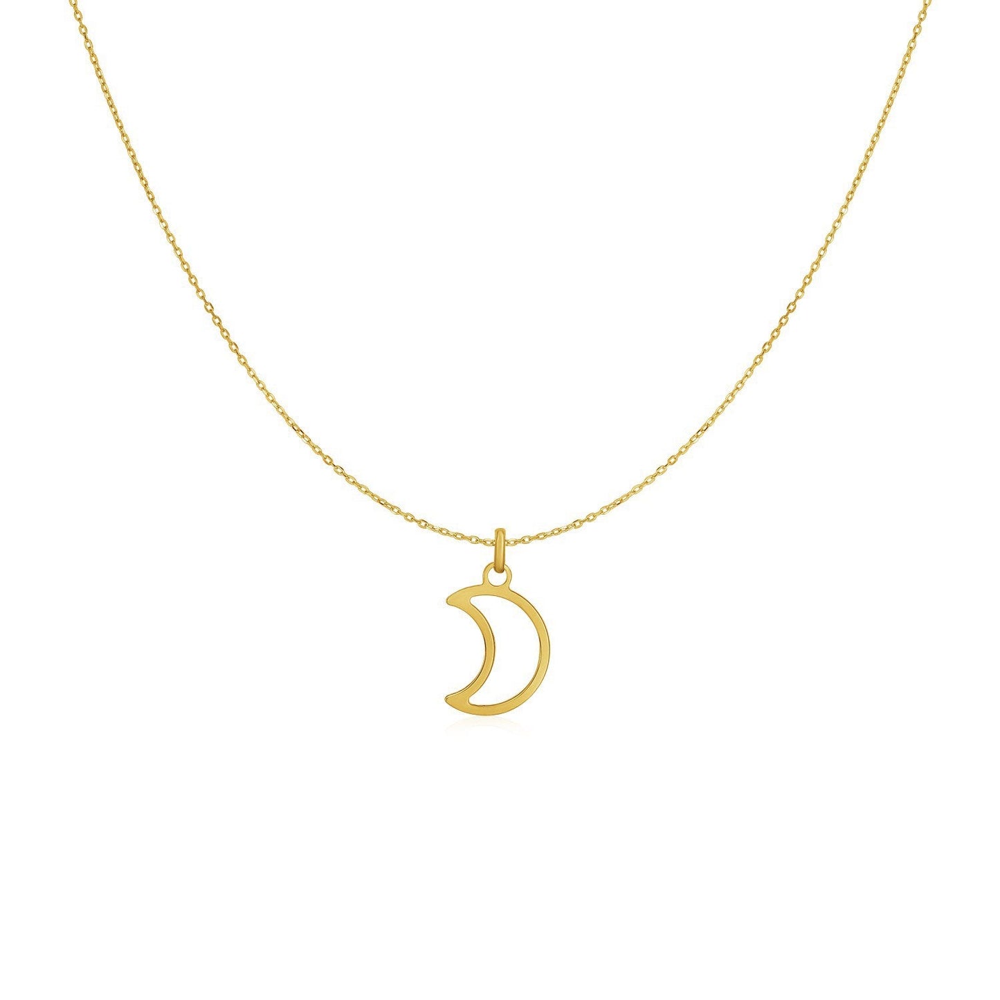 14k Yellow Gold Moon Necklace