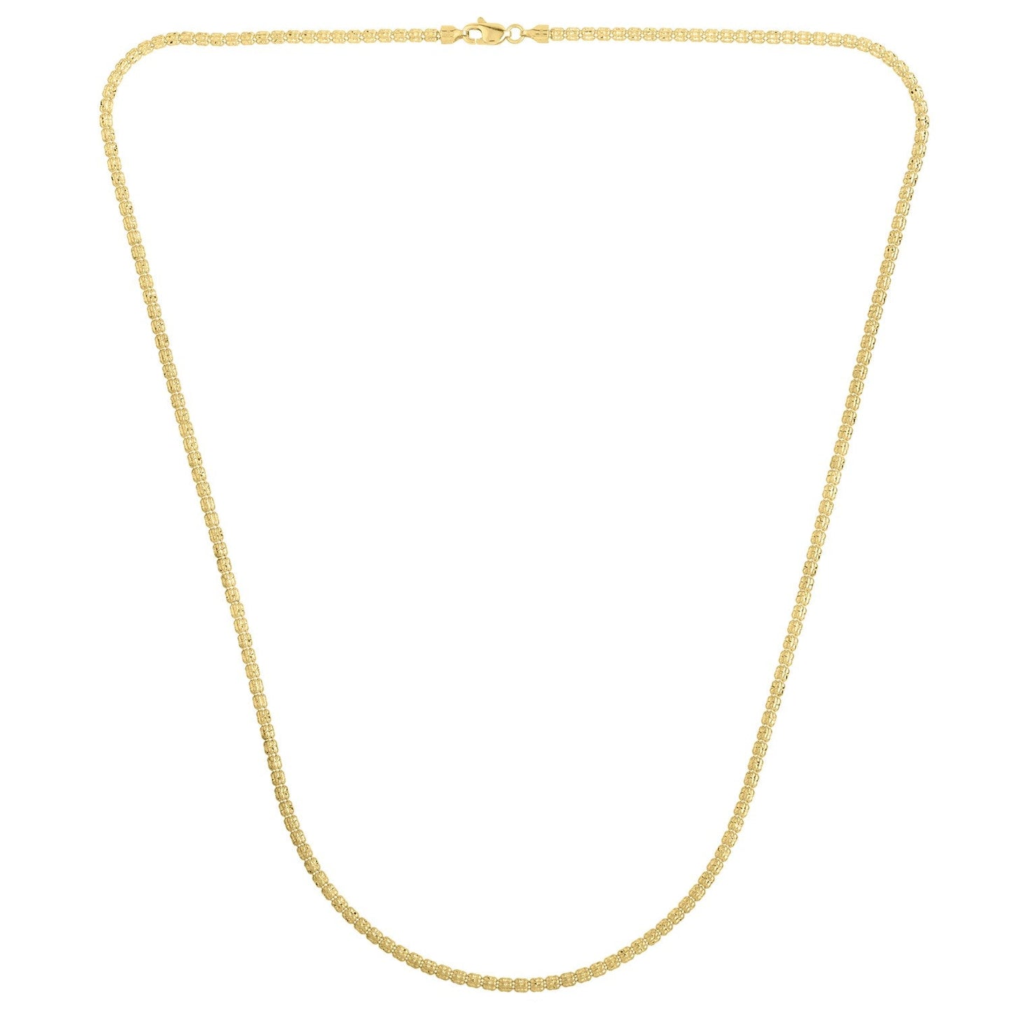 Chaîne Ice Barrel en Or Jaune 14k - 2,70 mm