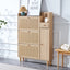 Modern minimalist storage cabinet MDF bed top cabinet Japanese rattan shoe cabinet, small home furniture - Korvel