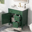 Vanidad de baño verde de 30" con lavabo y almacenamiento