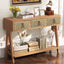 Medieval modern console table with entrance storage space, multifunctional entrance table with 3 drawers, open storage rack - Korvel