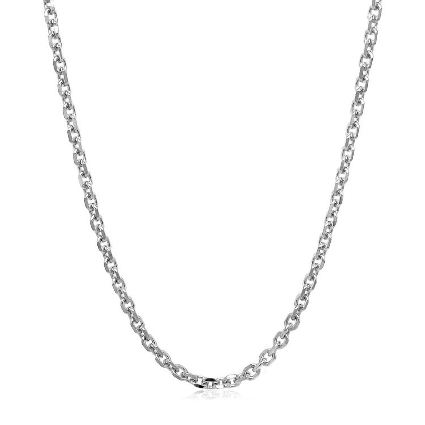 Cadena de eslabones de cable cortada con diamante de oro blanco de 14k - 2.60 mm