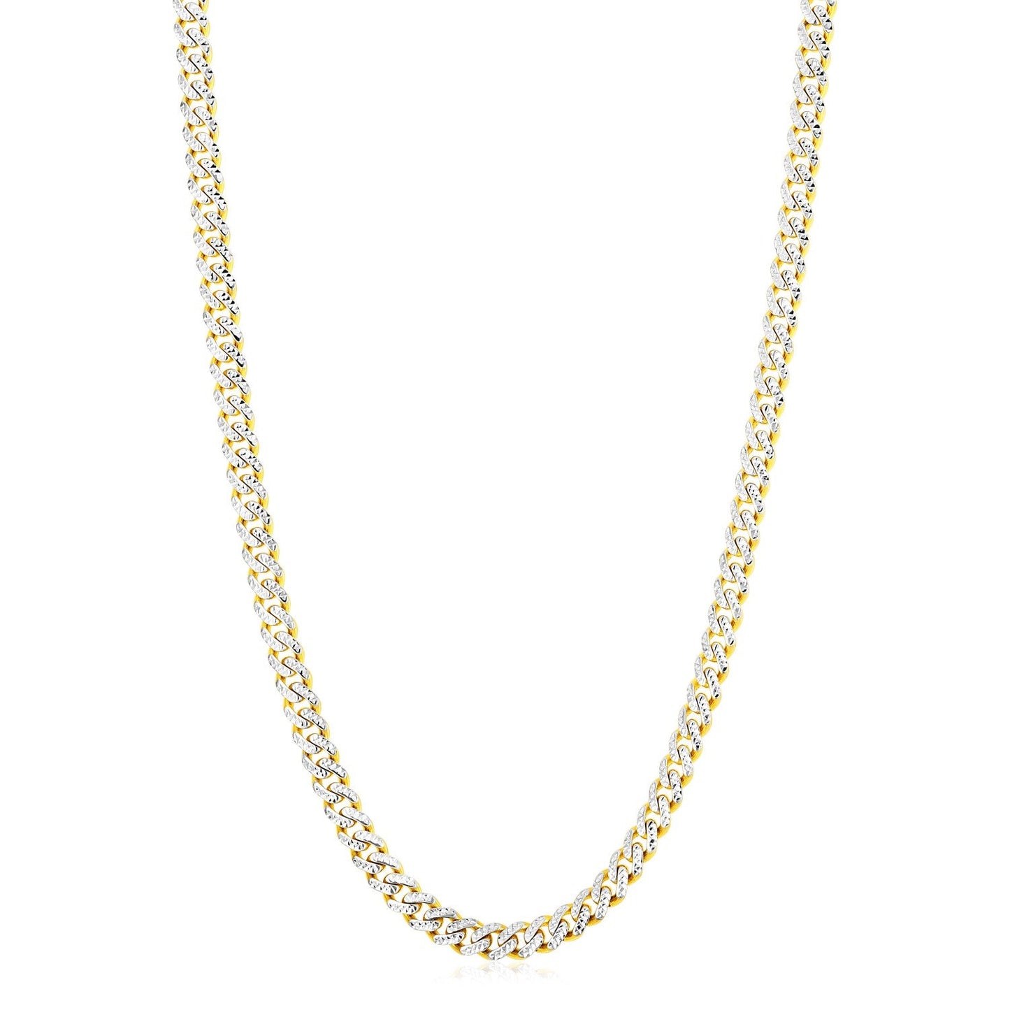 Chaîne Miami Cuban moderne en or jaune 14k - 6,5 mm