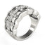 Diamond Studded Four Leaf Clover Ring in 14k White Gold