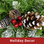 Christmas Tree Artificial Christmas 4-piece Set, including flower wreath, flower wreath, and 2 entrance trees, with LED lights - Korvel