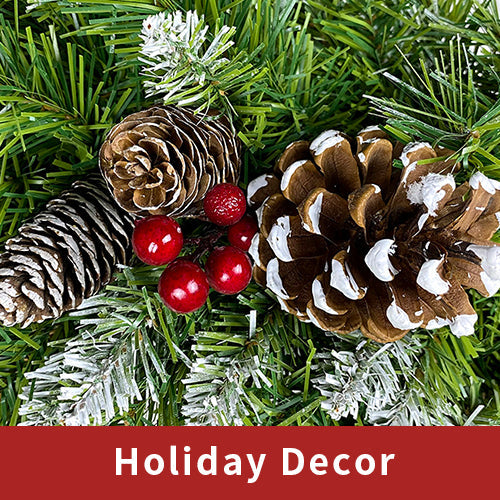 Christmas Tree Artificial Christmas 4-piece Set, including flower wreath, flower wreath, and 2 entrance trees, with LED lights - Korvel