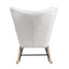 Rocking Chair with ottoman, Mid Century Fabric Rocker Chair with Wood Legs and Patchwork Linen for Livingroom Bedroom - Korvel