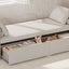 Fauteuil-lit moderne beige avec tiroirs de rangement