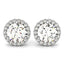 Boucles d'oreilles halo rond en or blanc 14 carats