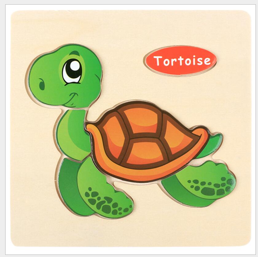 3D Puzzle Wooden Toys For Children Cartoon Animal Vehicle Wood Jigsaw Kids Baby Early Educational Learning Toy #L505 - Korvel