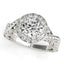 Bague de fiançailles en diamant sertie en halo en or blanc 14 carats