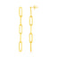 Boucles d'oreilles en chaîne en papier clip à cinq maillons en or jaune 14K