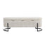 COOLMOR storage Ottoman chair with safety hinge and soft cushion fabric storage Ottoman stool (beige) - Korvel