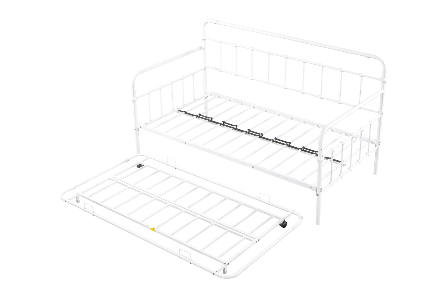 Metal Frame Daybed with trundle（white） - Korvel