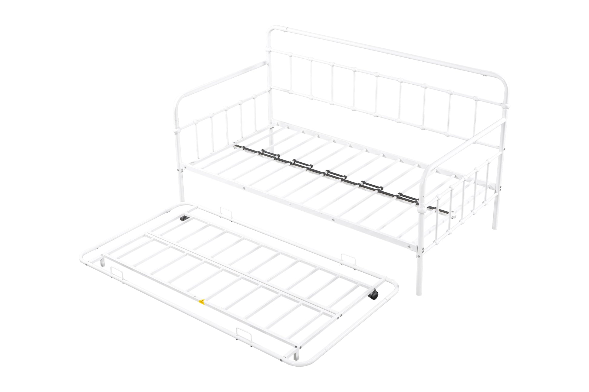 Metal Frame Daybed with trundle（white） - Korvel