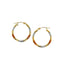Boucles d'oreilles créoles classiques en or tri-couleur 10k avec détails en taille diamant