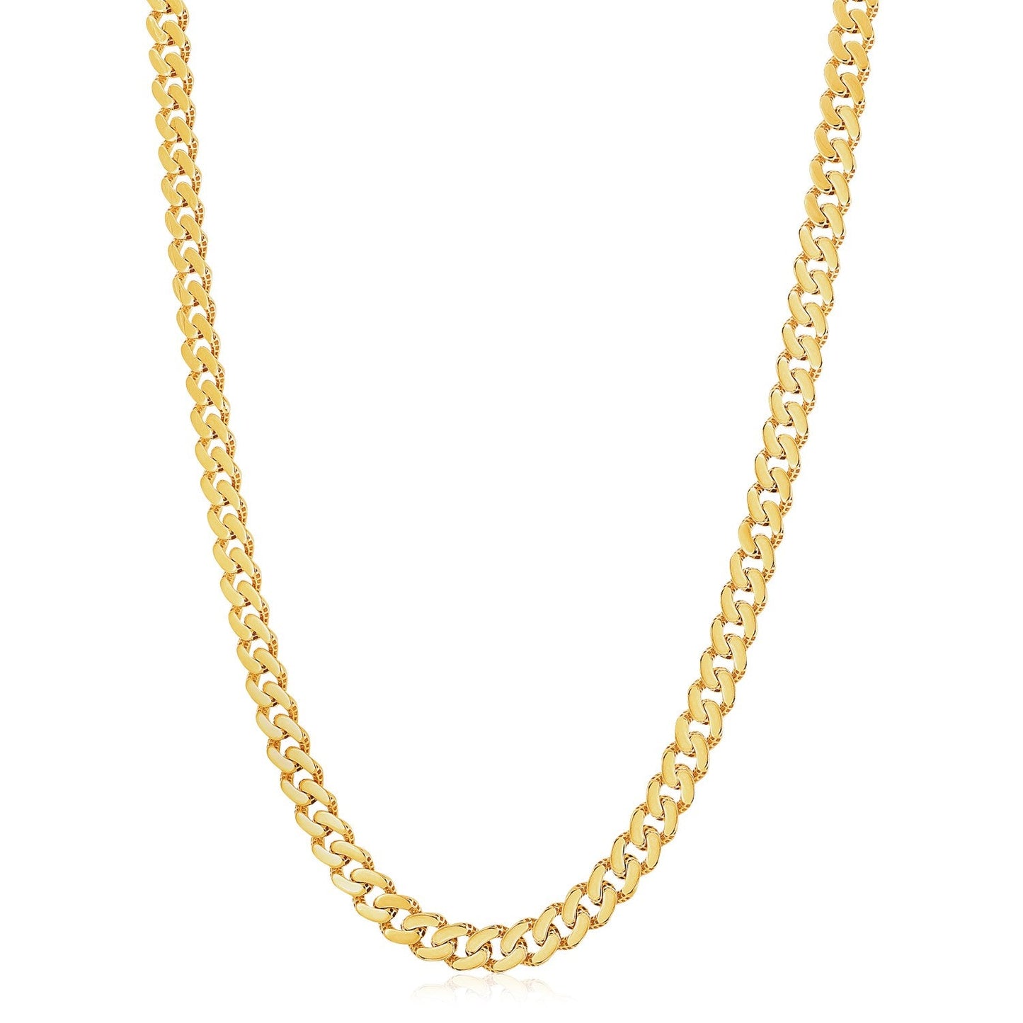 14k Yellow Gold White Pave Modern Lite Miami Cuban Chain (8.0mm)