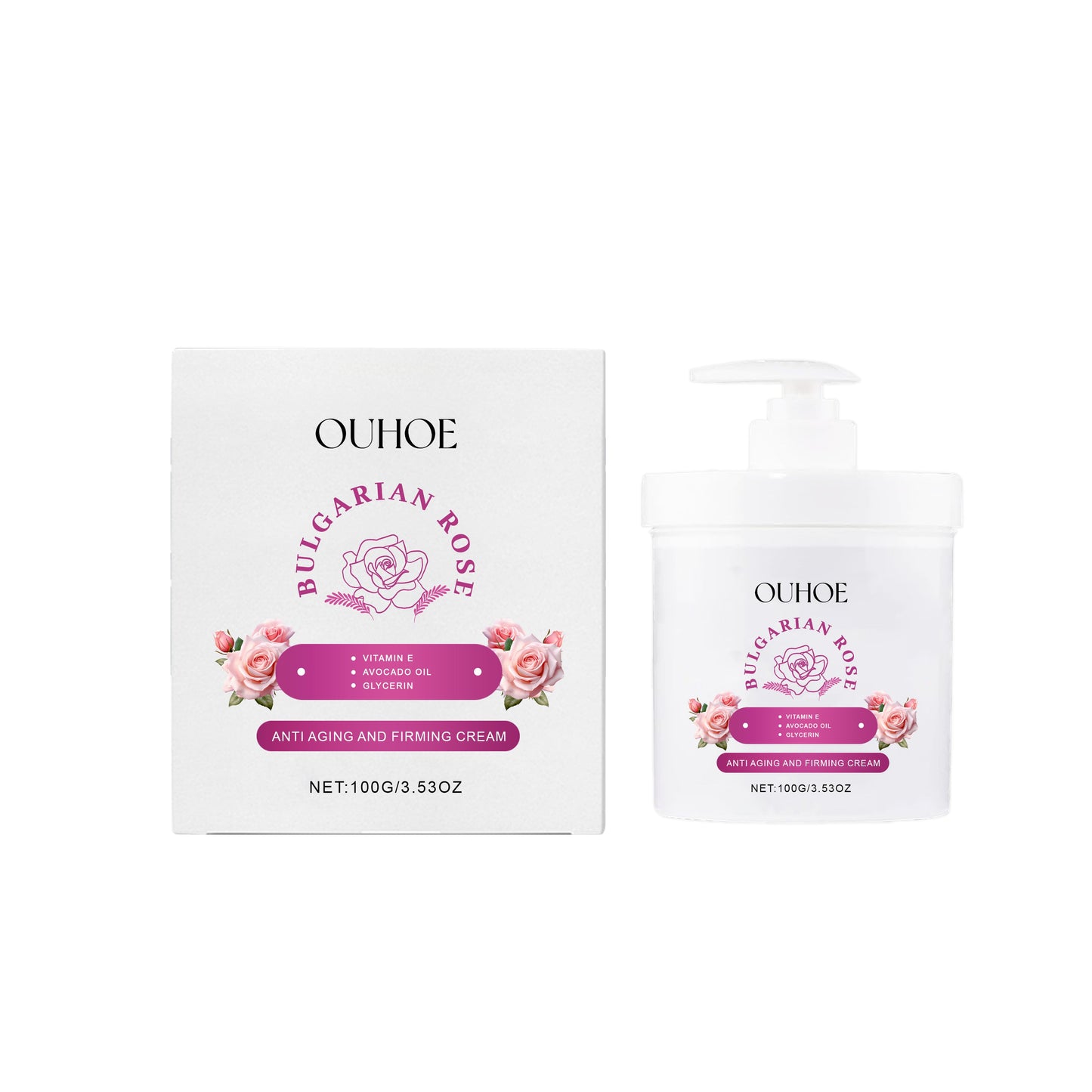 Crème raffermissante à la rose - Crème hydratante et éclaircissante