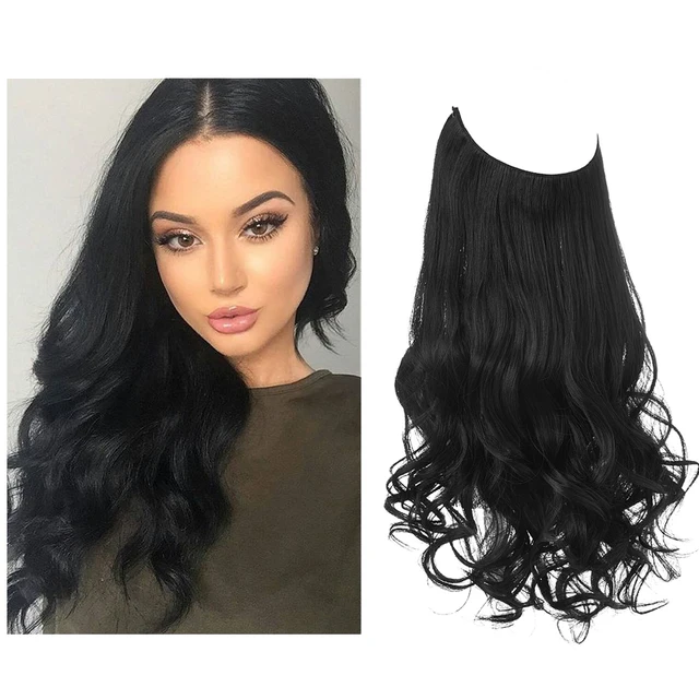 One-piece women's hair extension piece with abundant hair volume U-shaped fishing line invisible and natural long curly hair - Korvel