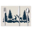 Reindeer Print Christmas Placemats - Insulated Linen Coasters