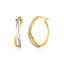 14k Two-Tone Gold Twisted Hoop Earrings