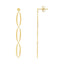 Boucles d'oreilles pendantes fantaisie triples ovales en or jaune 14K